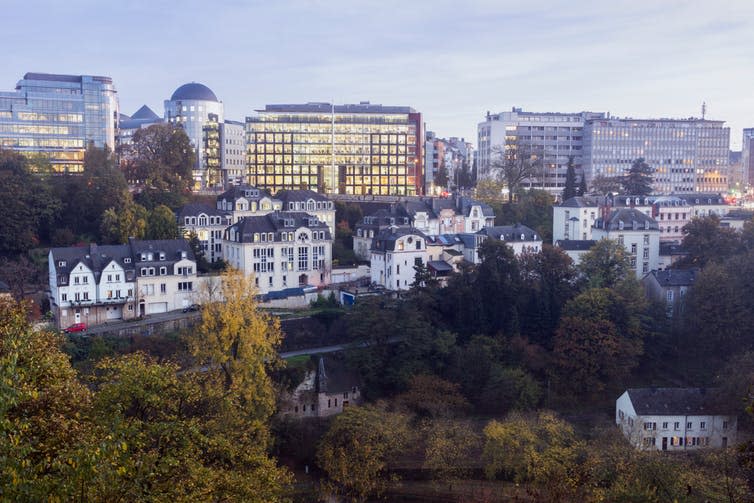 <span class="caption">Too many offices, not enough houses.</span> <span class="attribution"><a class="link " href="https://www.shutterstock.com/image-photo/panorama-luxembourg-city-evening-1042778572?src=ybjzMpJ-8HaDrWk0BOjKTA-1-6" rel="nofollow noopener" target="_blank" data-ylk="slk:Shutterstock.;elm:context_link;itc:0;sec:content-canvas">Shutterstock.</a></span>