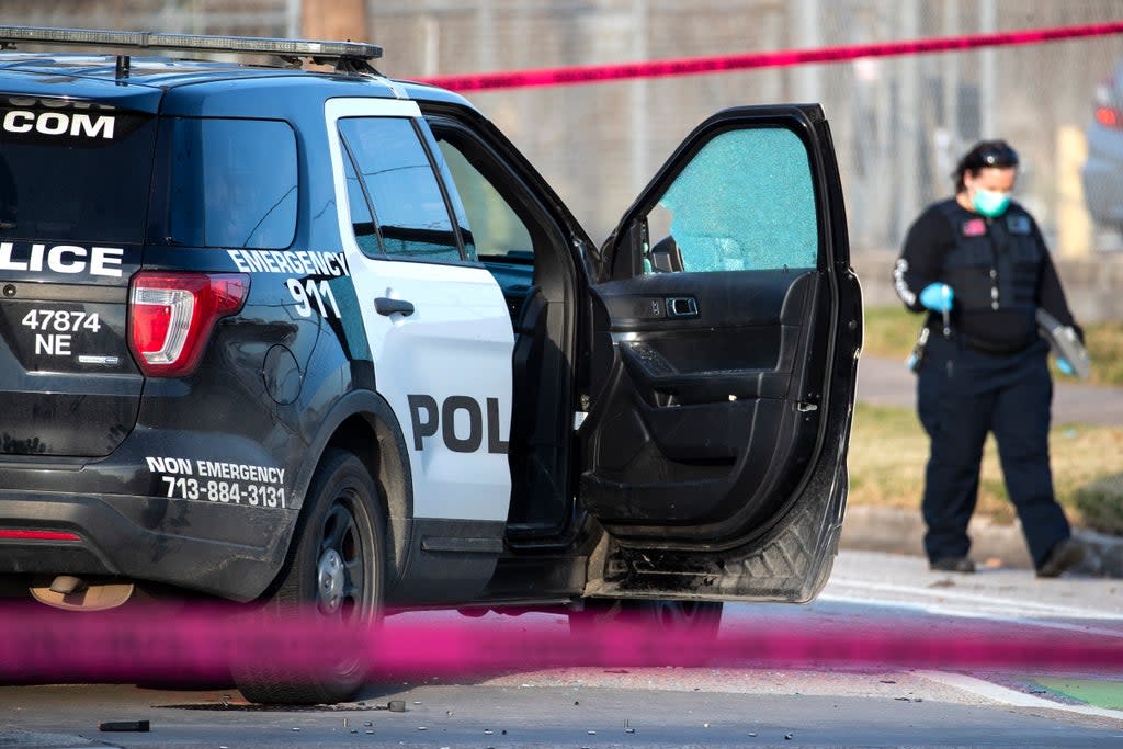 File Houston police department investigating a crime scene on 27 January 202 (AP)