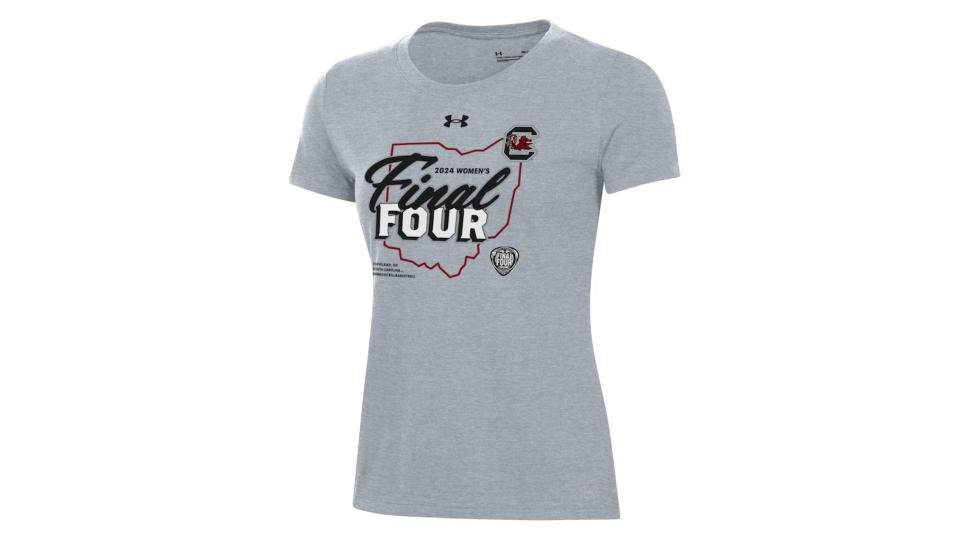 South Carolina Gamecocks Under Armour Women's 2024 NCAA Women's Basketball Tournament March Madness Final Four Locker Room T-Shirt - Heather Gray