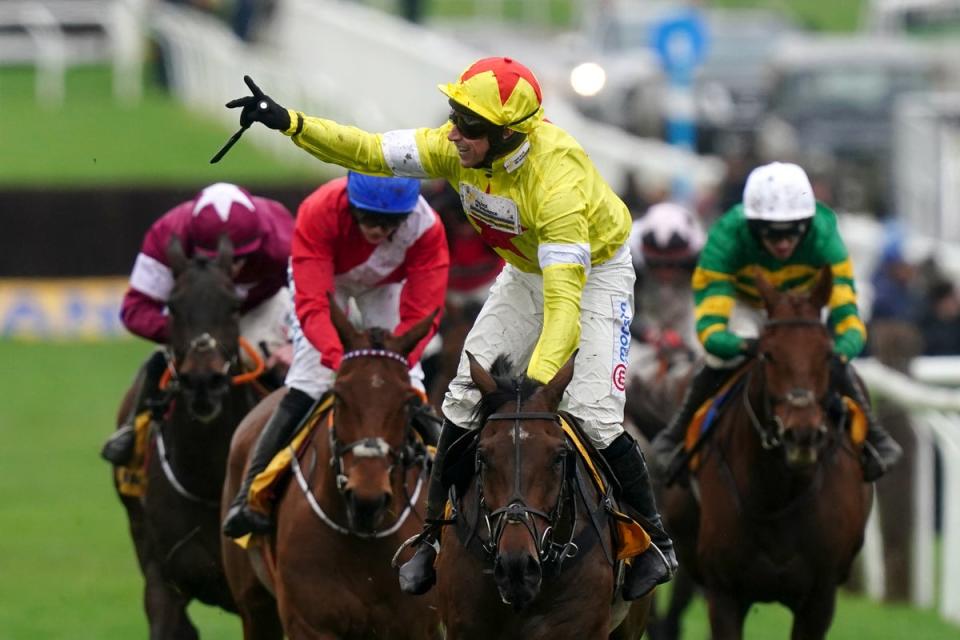 Protektorat, ridden by Harry Skelton, triumphed in the Ryanair Steeple Chase (David Davies for The Jockey Club/PA Wire)