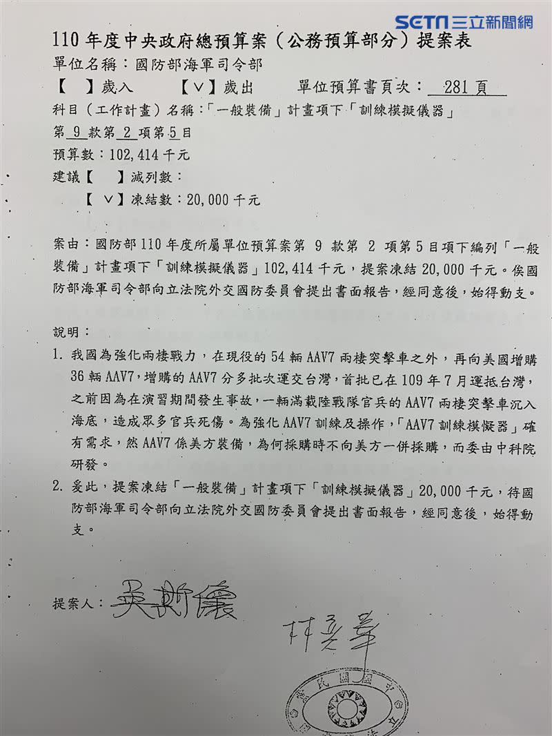 國民黨提案擋下我國防預算（圖／讀者提供）