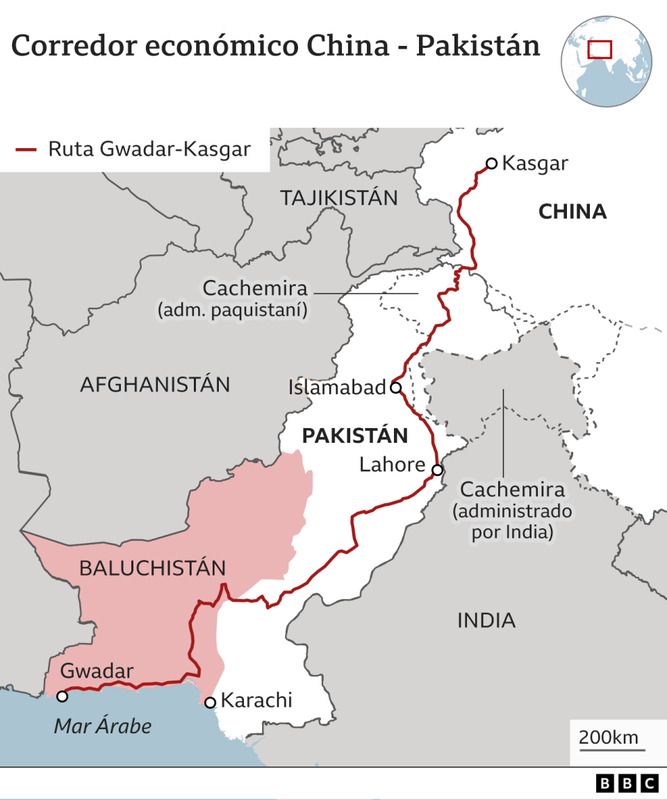 Mapa Baluchistán