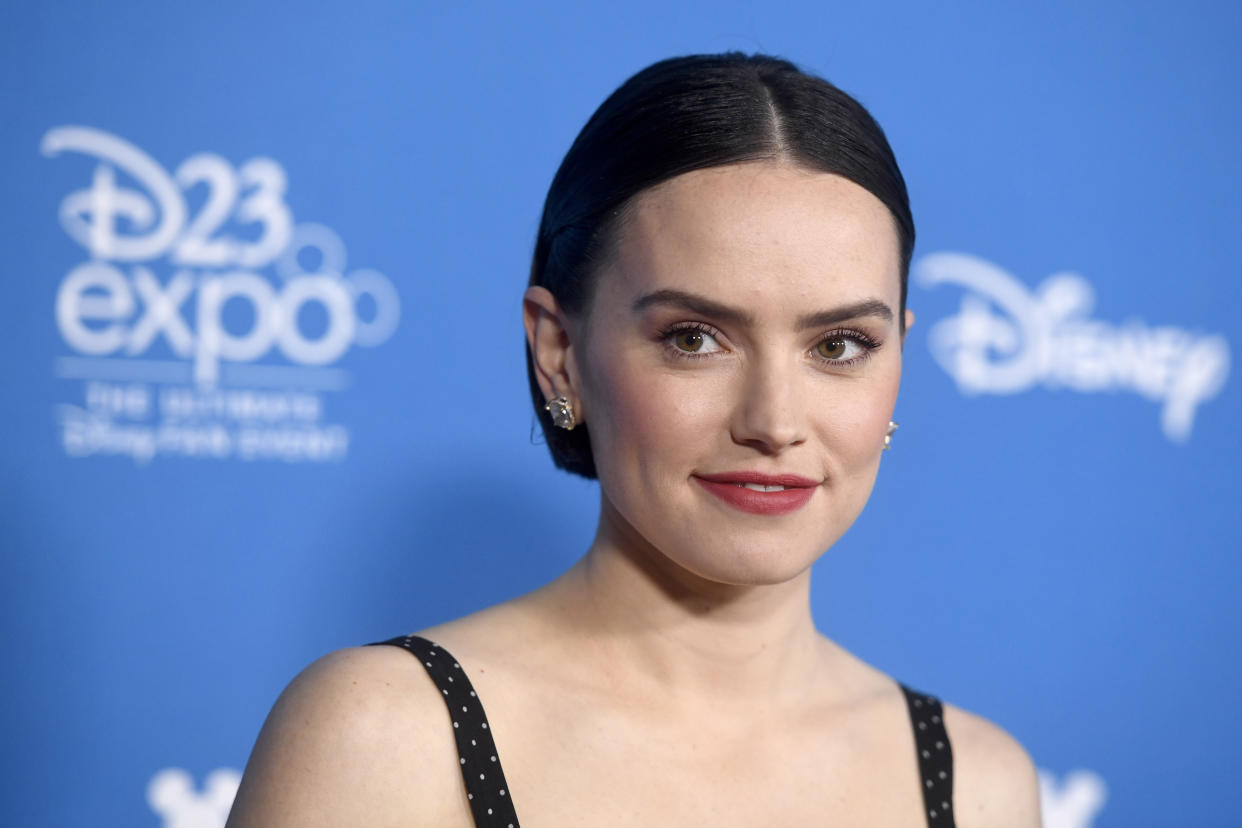 ANAHEIM, CALIFORNIA - AUGUST 24: Daisy Ridley attends Go Behind The Scenes with Walt Disney Studios during D23 Expo 2019 at Anaheim Convention Center on August 24, 2019 in Anaheim, California. (Photo by Frazer Harrison/Getty Images)