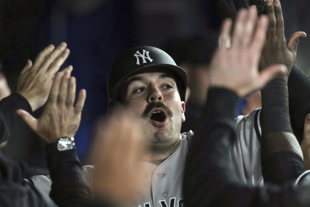 Giancarlo Stanton hit on wrist by a pitch, leaves game - NBC Sports