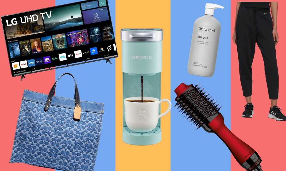 Day 2 of Amazon October Prime Day. tv, bag, coffee maker, shampoo, hair tool, sweats