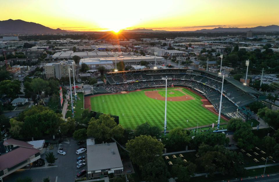 The Salt Lake Bees play a game with the Tacoma Rainiers at Smith’s Ballpark in Salt Lake City on Thursday, Sept. 7, 2023. | Jeffrey D. Allred, Deseret News