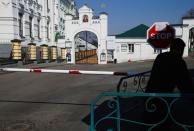 A view shows the gate of Kiev Pechersk Lavra monastery in Kiev