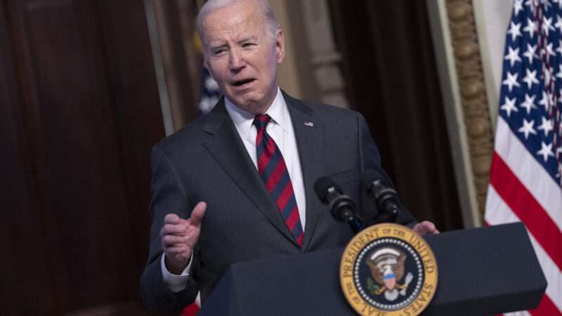 President Joe Biden delivers remarks from the White House announcing the Council on Supply Chain Resilience.