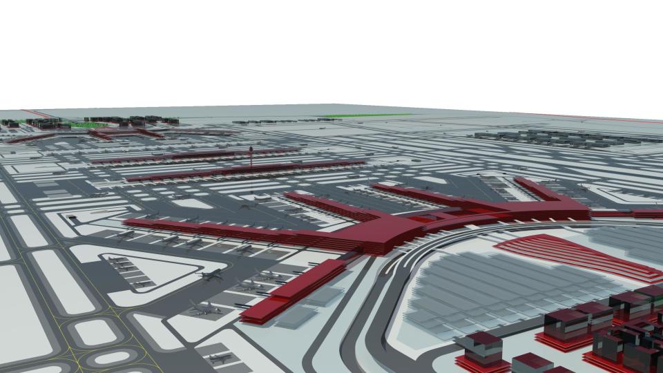 Early media reports suggested that there could be up to 9 runways: 8 runways for civil aviation plus one runway dedicated to military usage. Construction for the new airport is projected to begin in late 2012. The programmed completion date for the new airport is October 2017. A new high speed rail service is planned which will connect the airport to central Beijing with a journey time of 30 minutes. (Image/ Design Copyright of NACO, Netherlands Airport Consultants B.V)