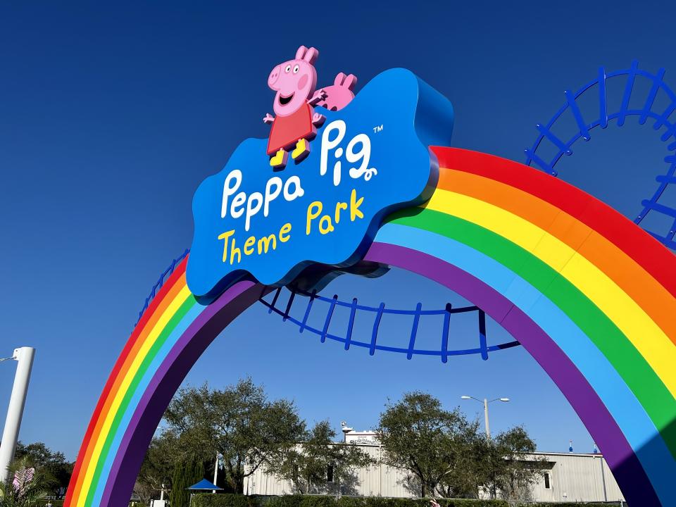 It's all rainbows and sunshine at the entrance to Peppa Pig Theme Park. (Photo: Terri Peters)