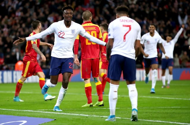 Tammy Abraham, left, and Jadon Sancho are back in England contention