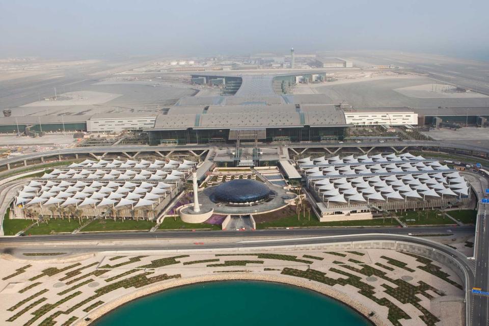 Aerial view of the Hamad International Airport in Qatar