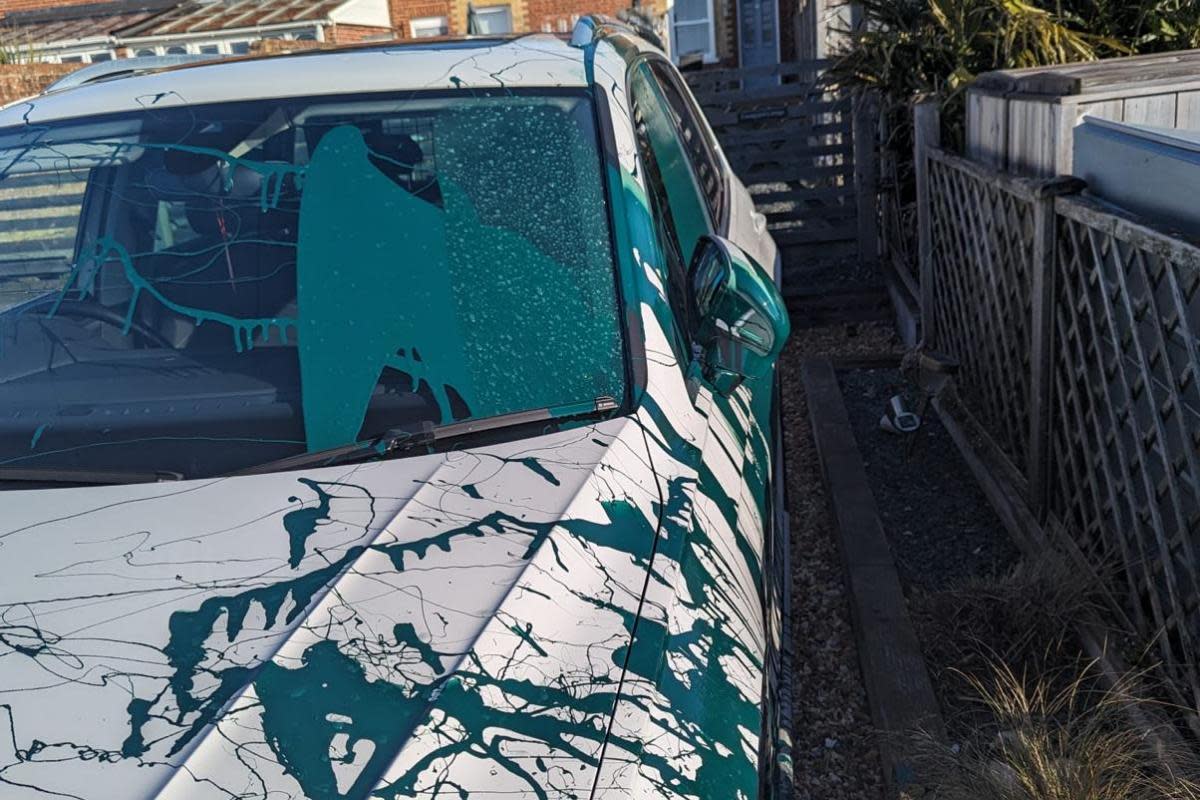 The paint has caused irreparable damage to her vehicle, causing concerns that the car may be written off. <i>(Image: Agnieszka Zakoscielna)</i>