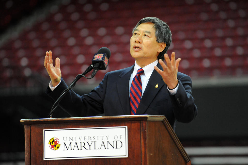 Maryland president Wallace Loh rejected a proposed plan that would have drastically changed athletic health care at the university one year before offensive lineman Jordan McNair died after collapsing at a team workout. (Getty Images)