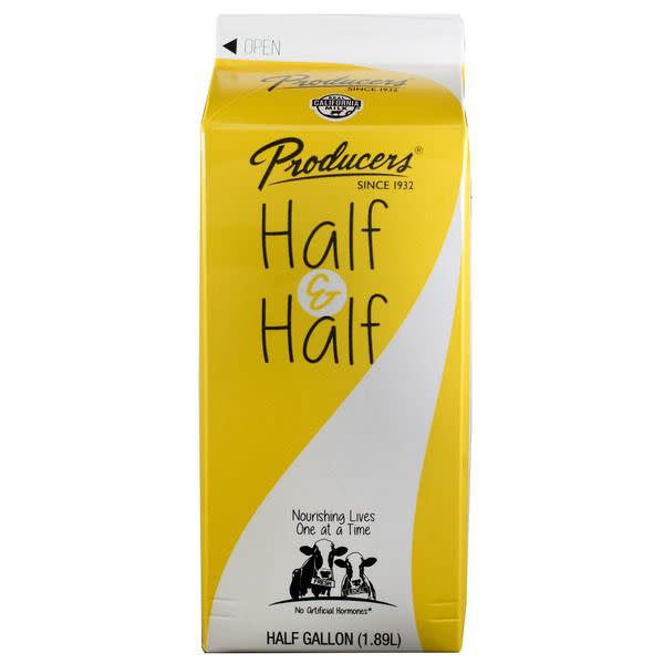 Carton of half and half