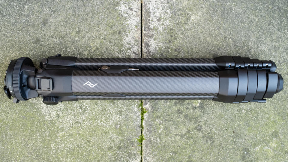 Peak Design Travel Tripod folded on the ground