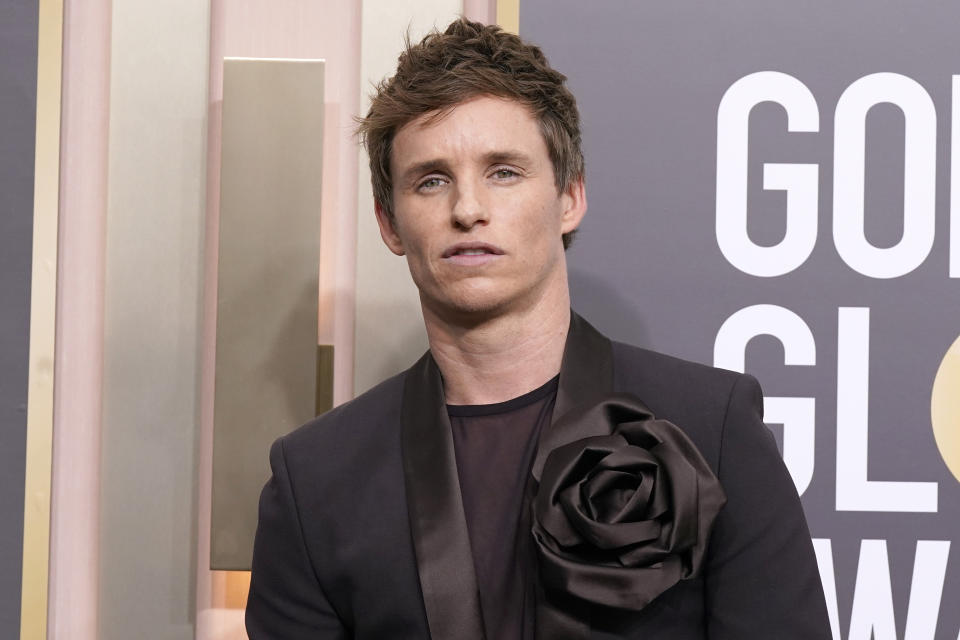 Eddie Redmayne arrives at the 80th annual Golden Globe Awards at the Beverly Hilton Hotel on Tuesday, Jan. 10, 2023, in Beverly Hills, Calif. (Photo by Jordan Strauss/Invision/AP)