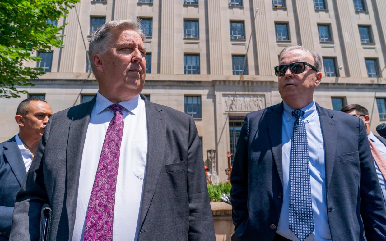 James Trusty (left) and John Rowley (right) resigned as lawyers for Donald Trump last week - Jacquelyn Martin/AP