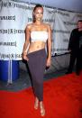 <p>Like her cropped tube top and tube skirt, Tyra Banks' metallic, shiny shoes were also a '90s fashion staple. </p>