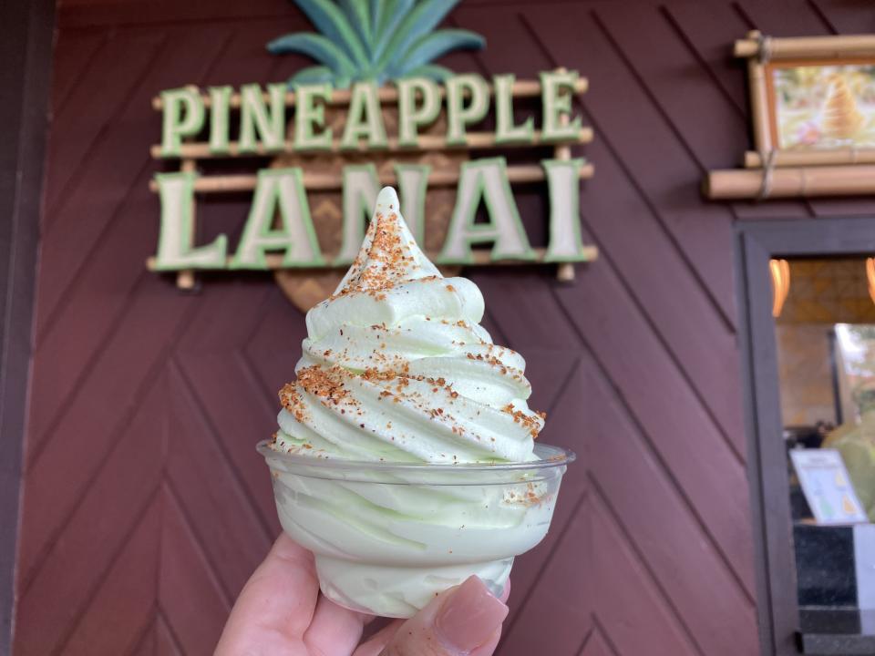 The secret to Pineapple Lanai's delicious Dole Whips may be the Tajin chili lime seasoning they provide as a topping. (Terri Peters)