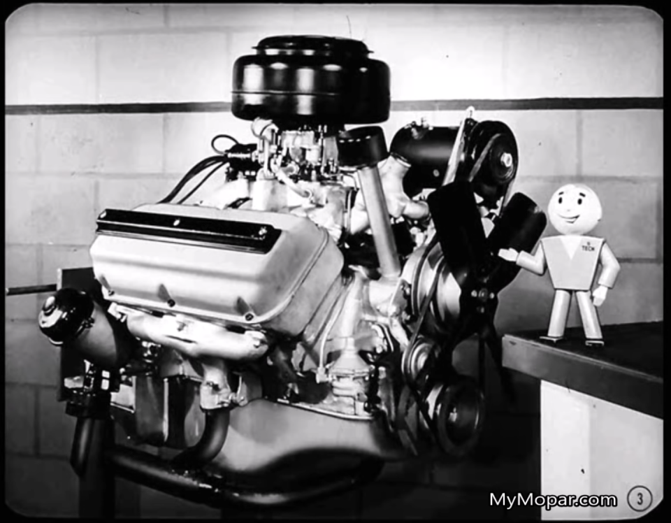 chrysler hemi engine 1951 and a robot