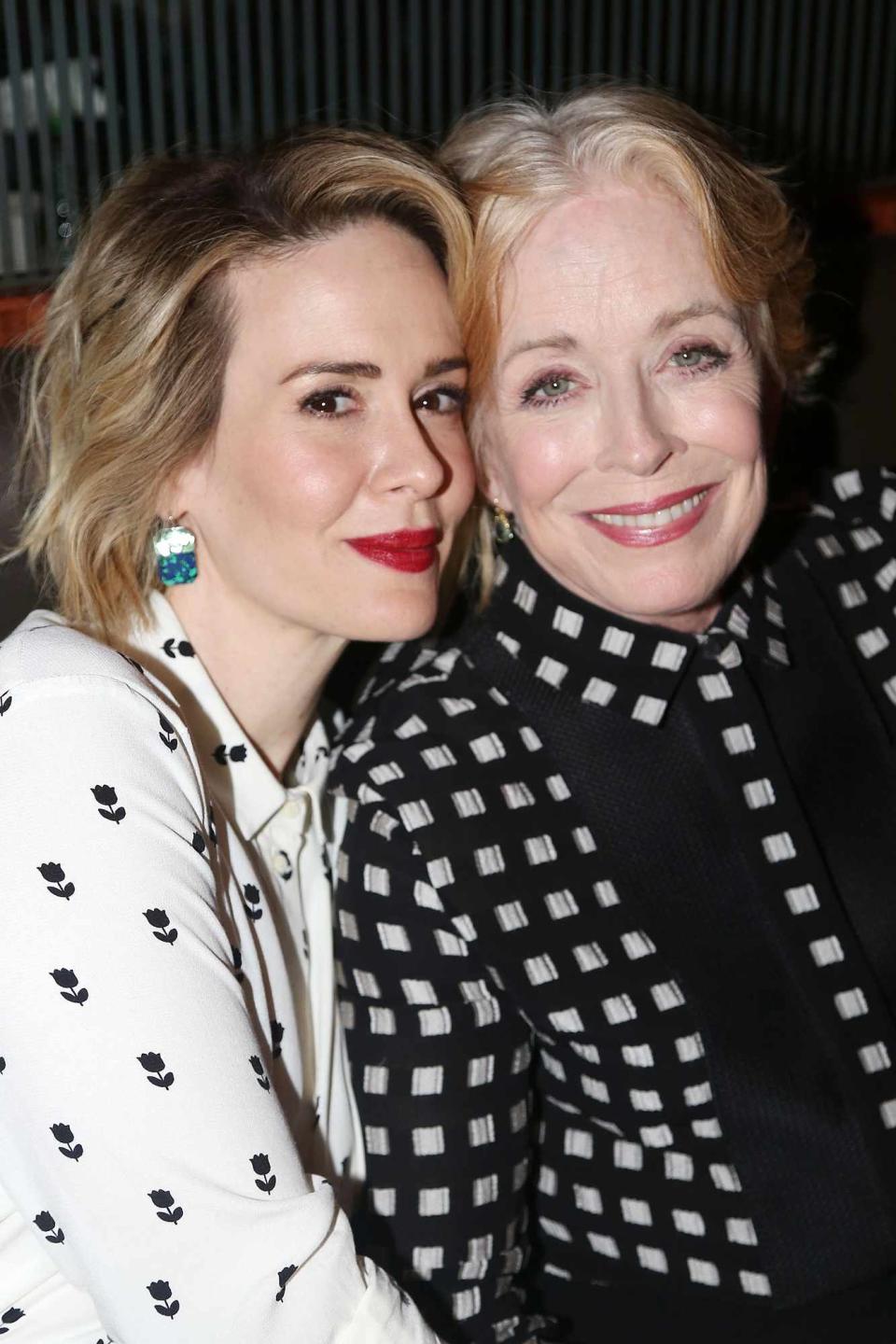 Sarah Paulson and Holland Taylor pose at the Opening Night After-party for "Ripcord" at The Brasserie 8 and 1/2 on October 20, 2015 in New York City