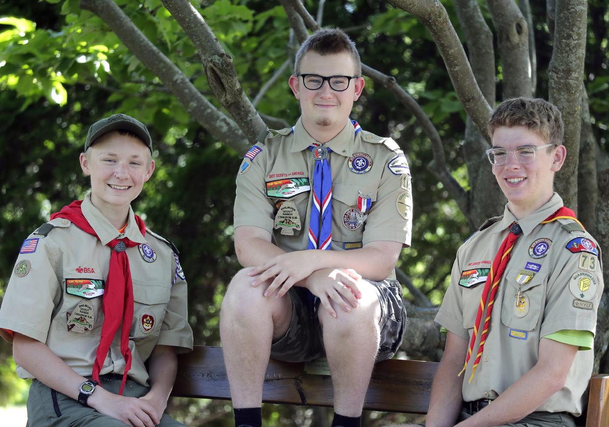 Troop 12's Eli Schultz, left; Logan Poelzer, center; and Troop 73's Isaac Berken were among the Appleton Boy Scouts and leaders on the Amtrak train that derailed in Missouri in June.