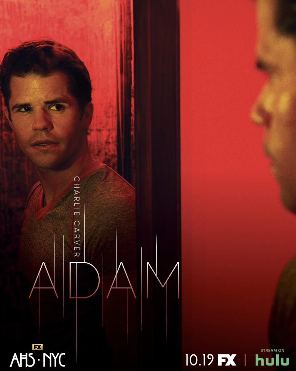 https://twitter.com/AHSFX/status/1577388581097975808 AmericanHorrorStory @AHSFX Charlie Carver as “Adam." FX’s AHS:NYC premieres 10.19 on FX. Stream on Hulu. #AHSNYC #AHSFX