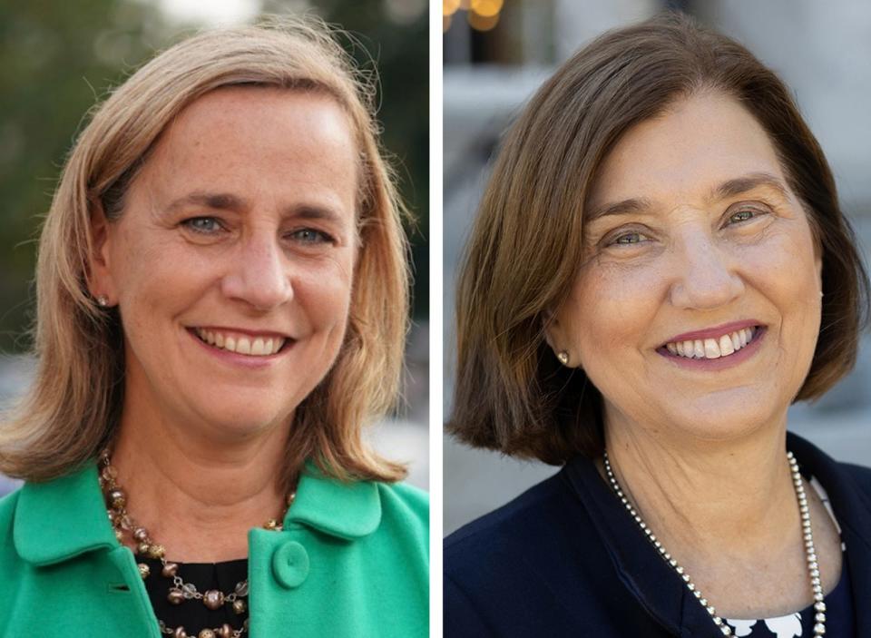 Joyce Craig, left, former mayor of Manchester, and Executive Councilor Cinde Warmington are the leading Democratic candidates for governor of New Hampshire in 2024.
