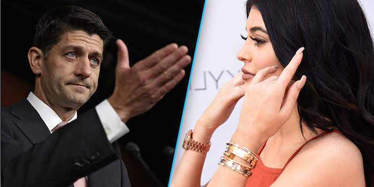 The OneS Thing Paul Ryan and Kylie Jenner Have In Common: Ear Makeup