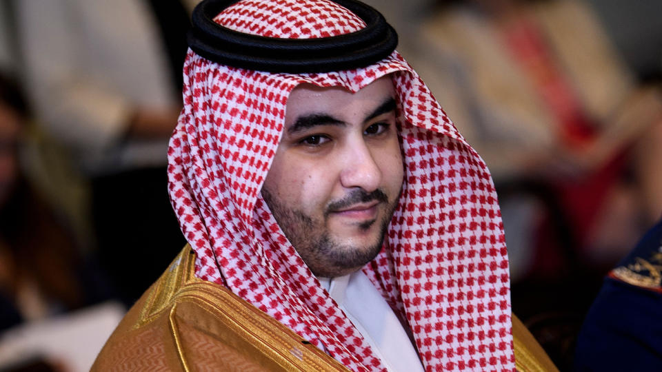 Saudi Arabia's Vice Minister of Defense Prince Khalid bin Salman waits for a meeting with US Secretary of Defense Mark Esper and others at the Pentagon August 29, 2019, in Washington, DC. (Brendan Smialowski/AFP via Getty Images)