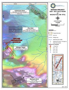 Location of exploration targets of the Nassau gold project, Suriname.