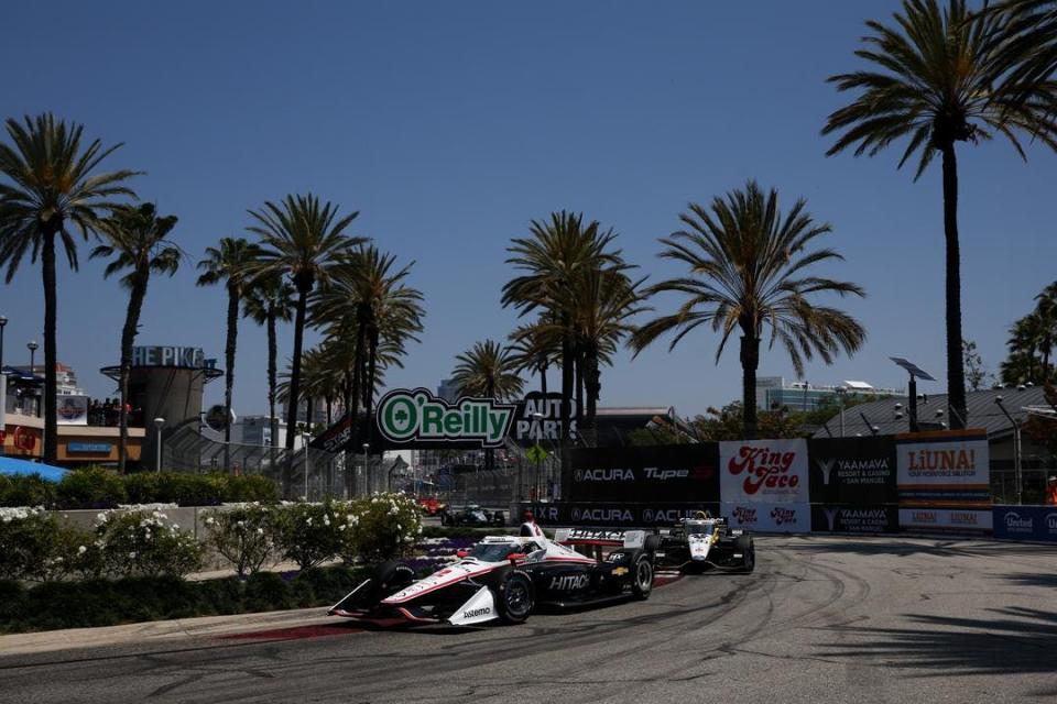 Colton Herta trailed Josef Newgarden into the closing laps of Sunday's Grand Prix of Long Beach, before the pair touched in the famed hairpin, causing the Penske car to stall and the Andretti to cycle into 2nd-place.