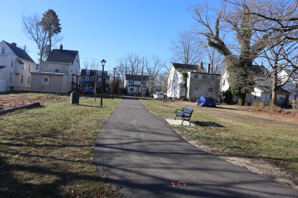A pathway to North Church Street and where the West End Community Center once sat