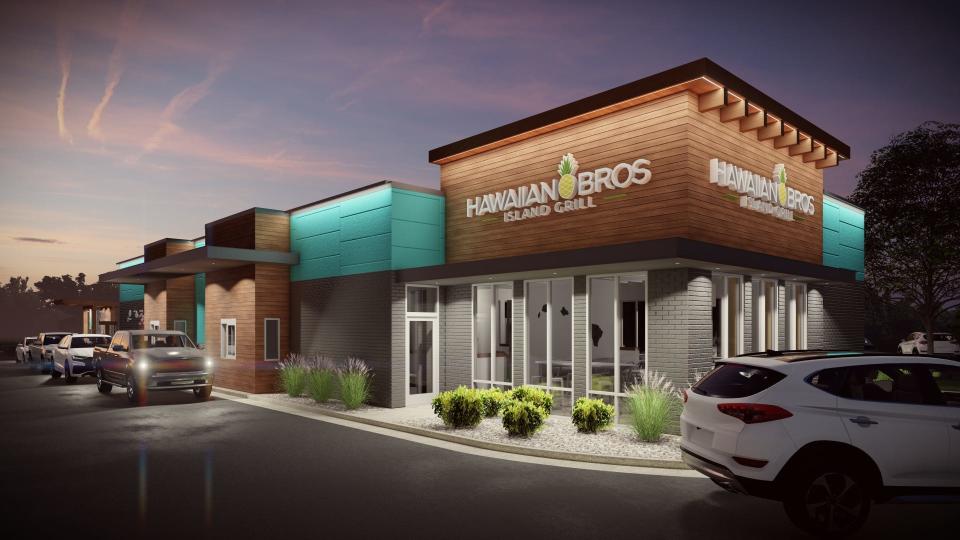 This rendering shows what the Davenport Hawaiian Bros will look like when it debuts this summer.