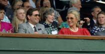 <p>Princess Michael of Kent watches from up in the stands. </p>