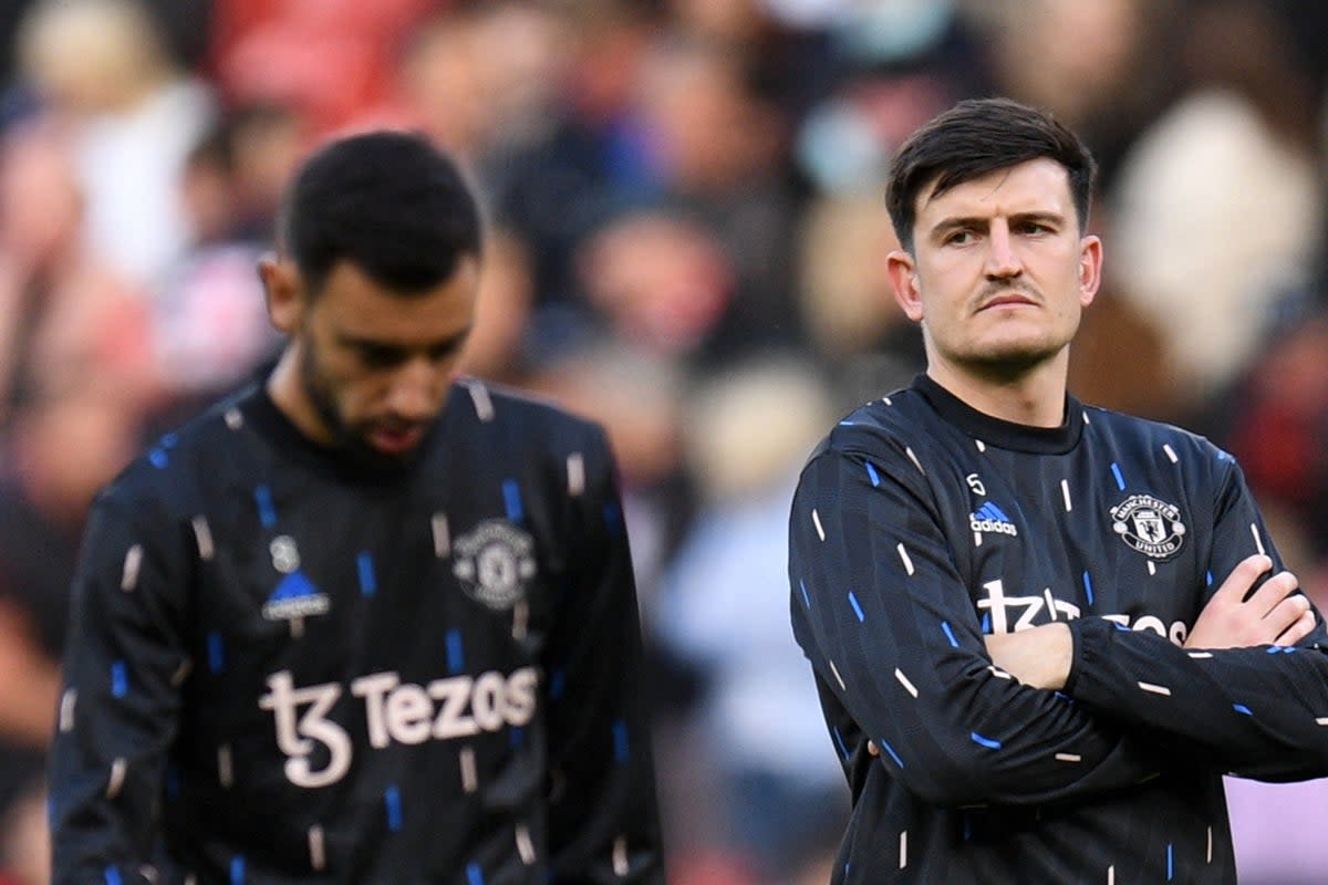 Succession: Bruno Fernandes is likely to take on the Manchester United captaincy from Harry Maguire (AFP via Getty Images)