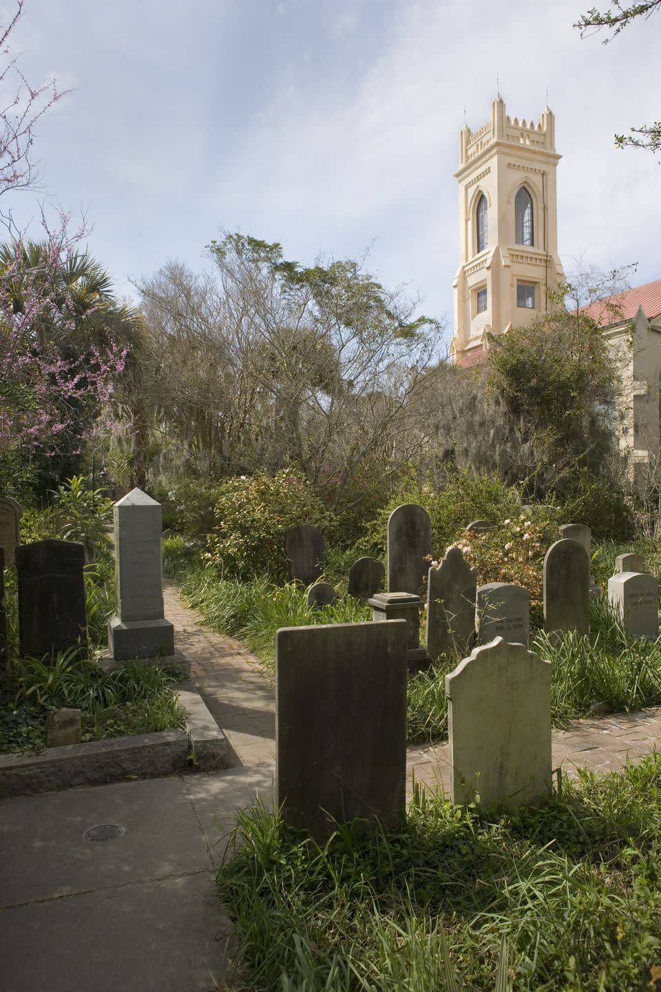 <p>Take a 90-minute evening stroll through Charleston's notoriously haunted Unitarian Church Graveyard, which is the oldest Unitarian church in the South and known as a hotbed of creepy paranormal activity.</p><p><a class="link " href="https://go.redirectingat.com?id=74968X1596630&url=https%3A%2F%2Fwww.tripadvisor.com%2FAttractionProductReview-g54171-d11482881-Ghosts_of_Charleston_Night_Time_Walking_Tour_with_Unitarian_Church_Graveyard-Charle.html&sref=https%3A%2F%2Fwww.redbookmag.com%2Flife%2Fg37623207%2Fghost-tours-near-me%2F" rel="nofollow noopener" target="_blank" data-ylk="slk:LEARN MORE;elm:context_link;itc:0;sec:content-canvas">LEARN MORE</a></p>