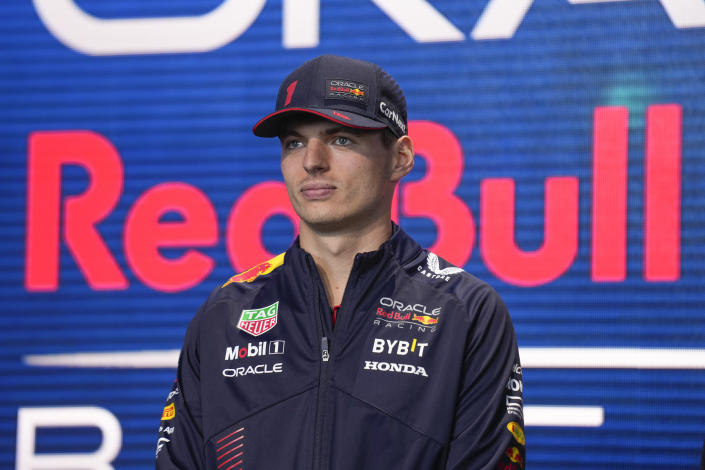 Red Bull Racing driver Max Verstappen participates in an Oracle Red Bull Racing event in New York, Friday, Feb. 3, 2023. Ford will return to Formula One as the engine provider for Red Bull Racing in a partnership announced Friday that begins with immediate technical support this season and engines in 2026. (AP Photo/Seth Wenig)
