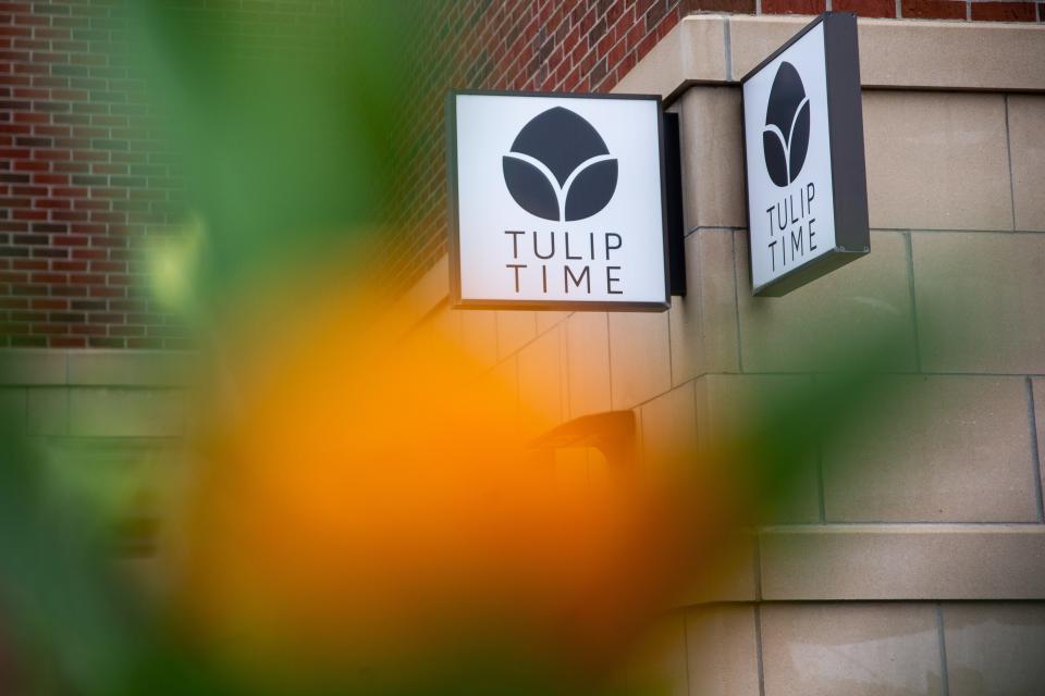 The Tulip Tiime office sits ahead of the 2022 festival Tuesday, April 26, 2022, located at 42 W. 8th Street in downtown Holland.