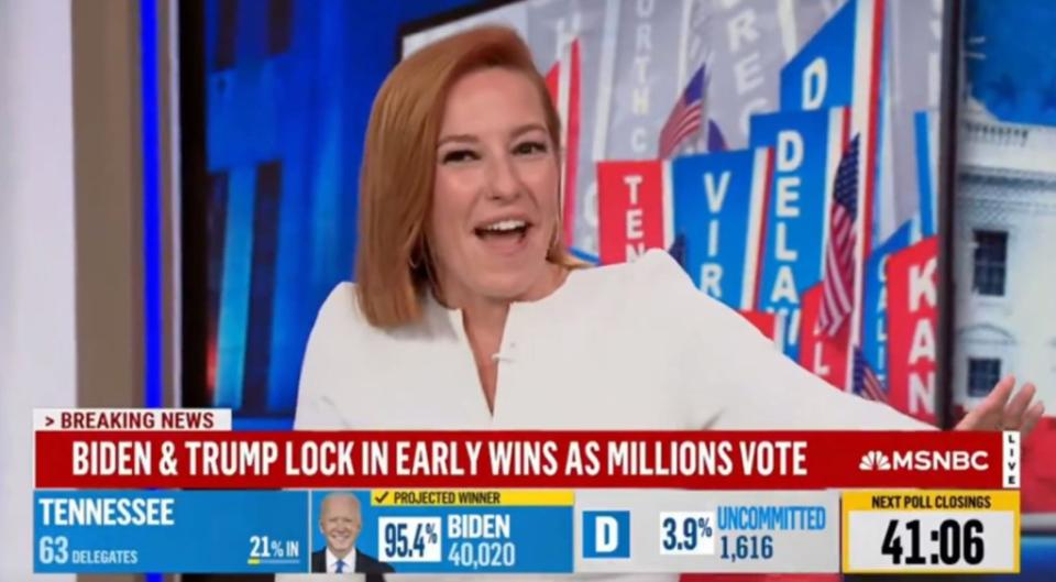 Psaki, the former White House press secretary, elicited laughs when she observed that GOP voters in Virginia cared about immigration more than all other issues. MSNBC