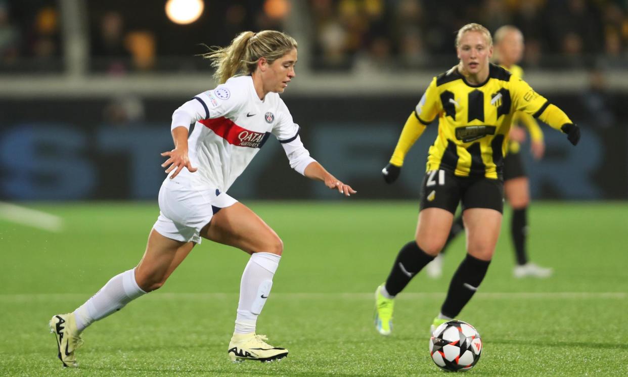 <span>Korbin Albert is an emerging star for the USWNT. </span><span>Photograph: Linnea Rheborg/UEFA/Getty Images</span>