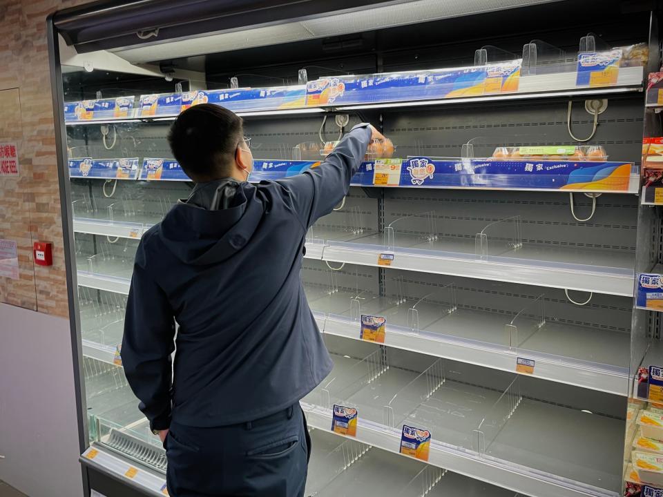 A customer seen shopping inside a Hong Kong supermarket