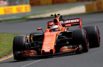 Formula One - F1 - Australian Grand Prix - Melbourne, Australia - 24/03/2017 McLaren driver Stoffel Vandoorne of Belgium laps the Melbourne circuit during the first practice session. REUTERS/Jason Reed