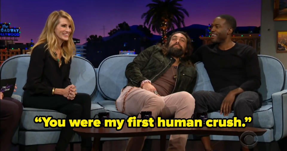 Yahya Abdul-Mateen II saying to Julia Roberts, "You were my first human crush"