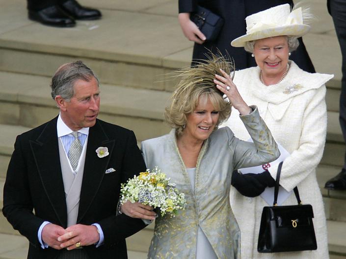 Queen Elizabeth II and then Prince Charles and Camilla, Duchess of Cornwall, in 2005.