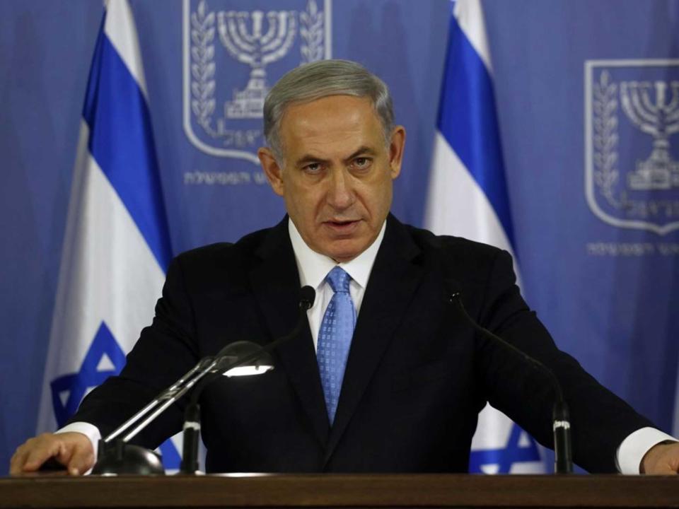 Israeli Prime Minister Benjamin Netanyahu speaks during a press conference (AFP)