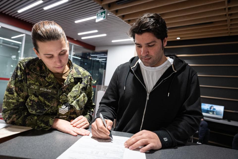 Permanent resident Jamal Ludin ahead of his aptitude test at the Canadian Armed Forces recruitment office in Ottawa. 