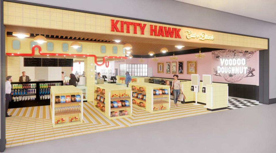 A rendering of the new Kitty Hawk kiosk at BNA.