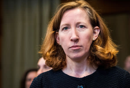 FILE PHOTO: Jennifer Newstead, Legal Advisor, U.S. Department of State, attends a hearing for alleged violations of the 1955 Treaty of Amity between Iran and the U.S., at the International Court in The Hague, Netherlands August 27, 2018. REUTERS/Piroschka van de Wouw